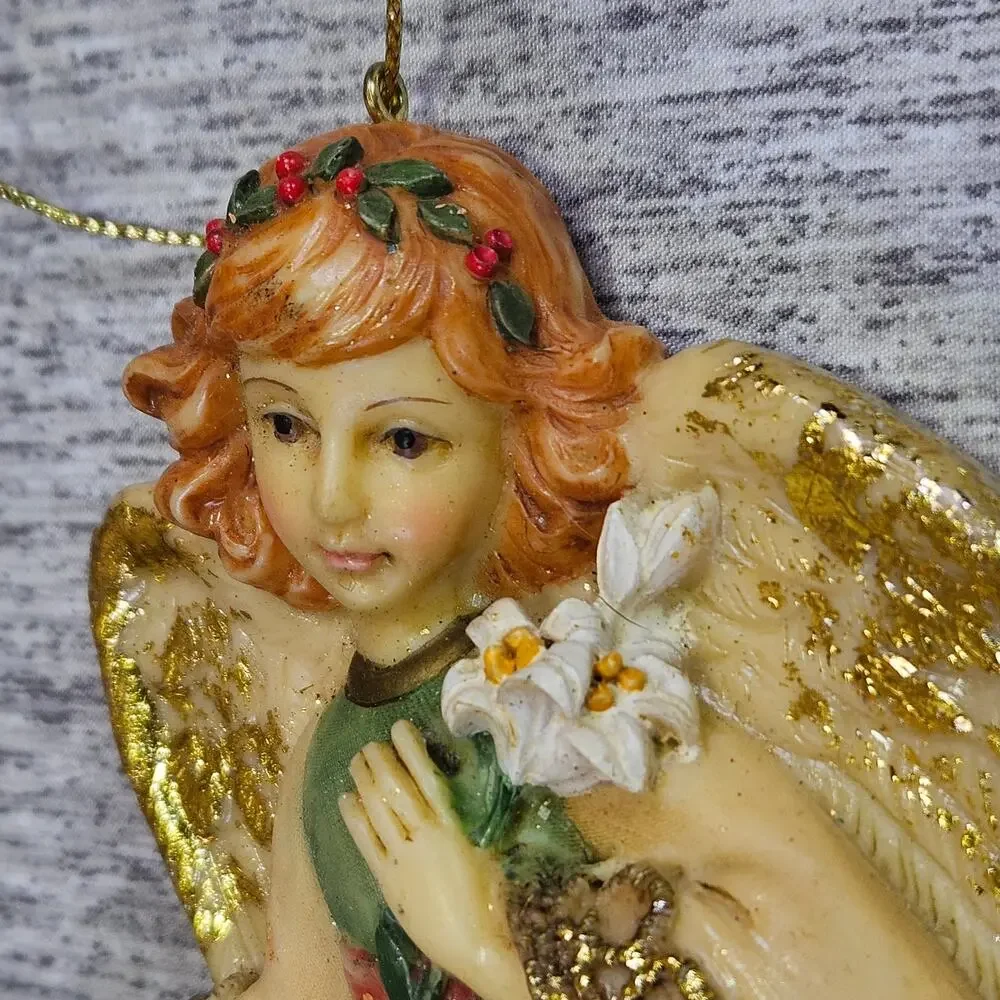 VTG Christmas Tree Ornament Angel of God Religious Guardian Angel Prayer 90s